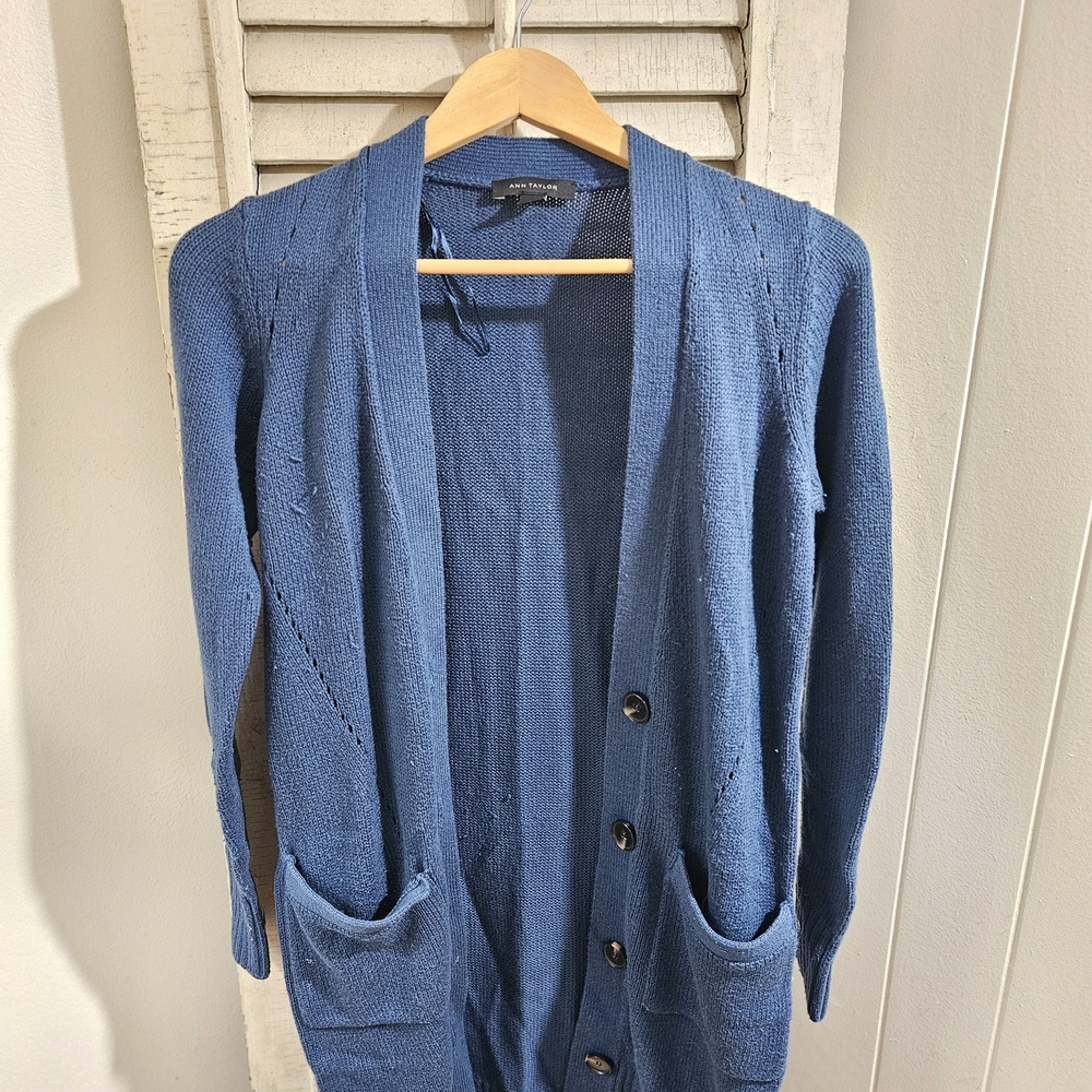 Blue Button-Up Cardigan